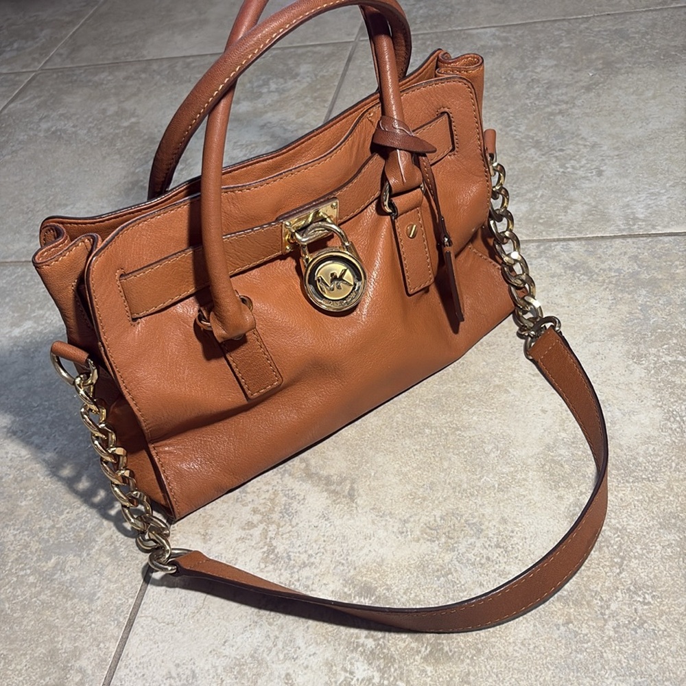 Michael Kors Tan Leather Satchel with Gold Hardware - Picture 3 of 14